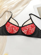 Ensemble de lingerie sexy en dentelle brodée pour femmes