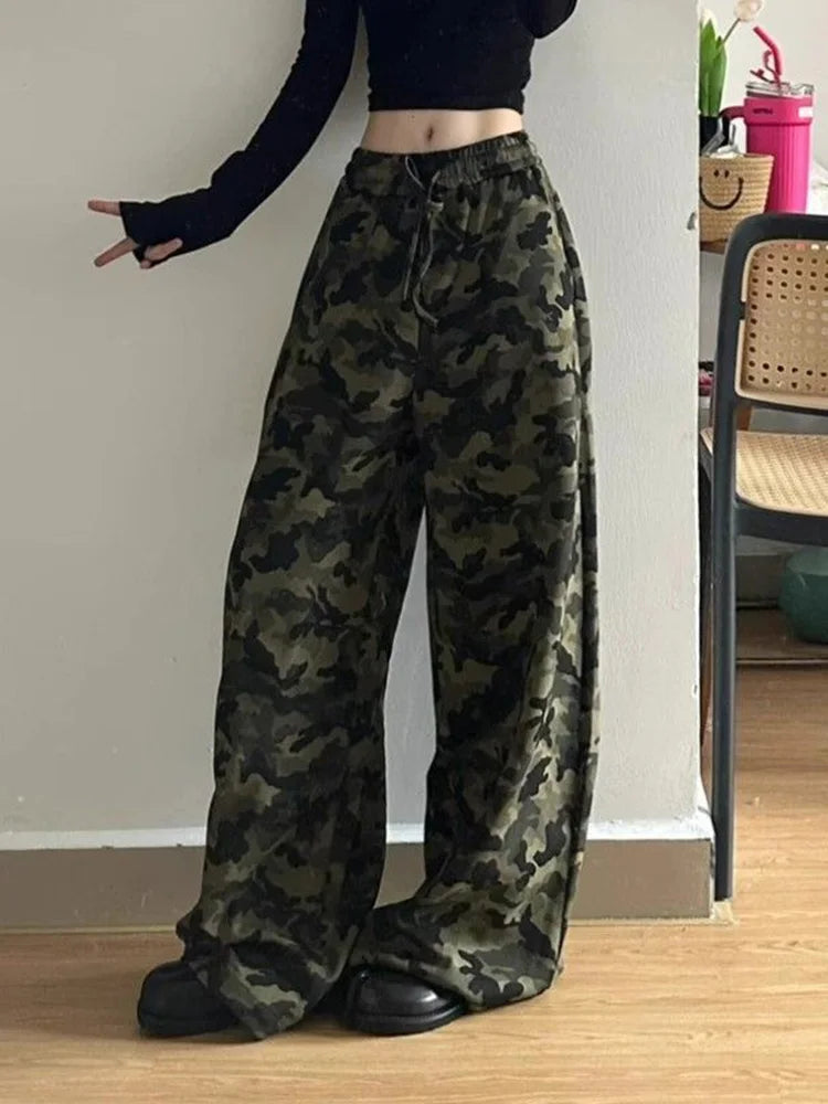 Pantalon cargo camouflage streetwear pour femmes