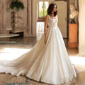 Robes de mariée sans manches et col carré pour femmes