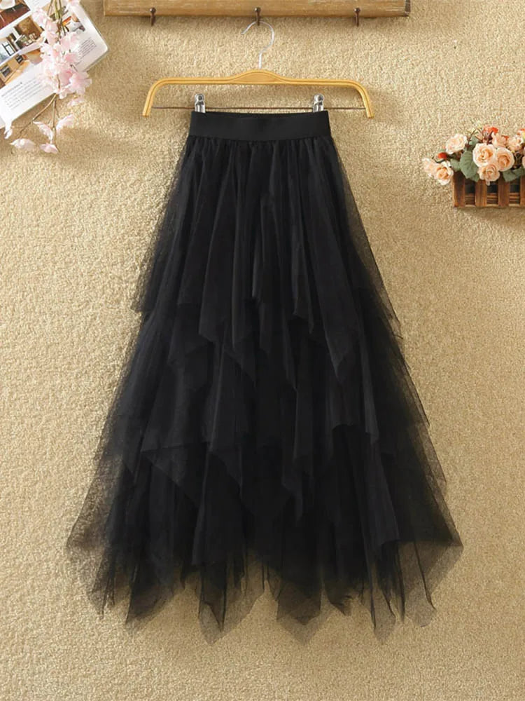 Jupe Femme en Tulle Plissé – Coupe Aérienne