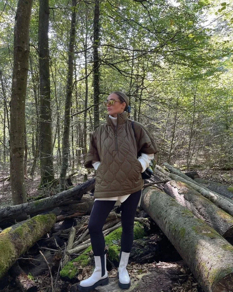 Veste matelassée en coton uni tendance pour femmes