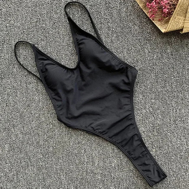 Maillot de bain une pièce, string, croisé, dos nu, diamant, coupe haute, pour femmes