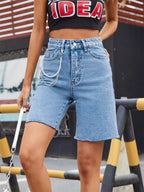 Short en jean taille haute pour femmes
