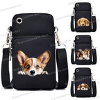 Sac à main pour téléphone portable imprimé chien 3D pour femmes