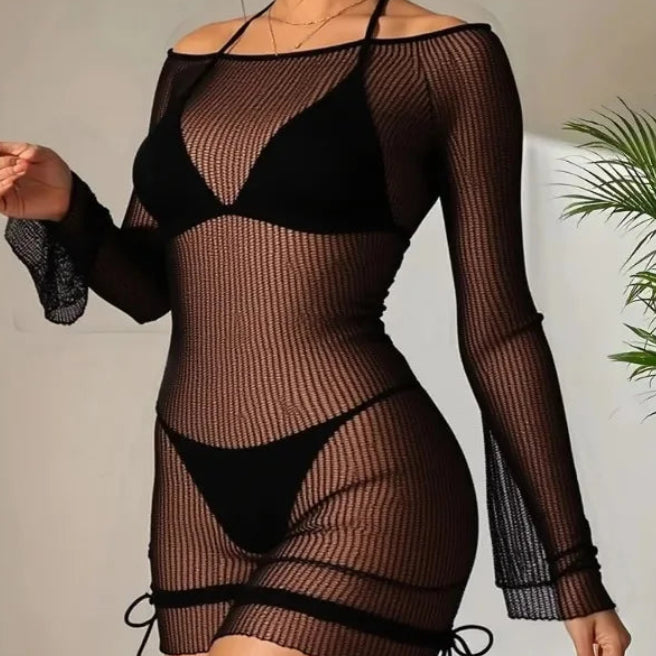 Maillot de bain trois pièces long et gainant pour femmes