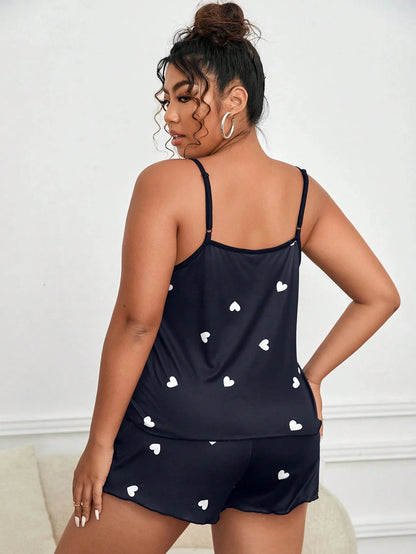 Pyjama Ample 2 Pièces Femme – Haut Court et Short Imprimé