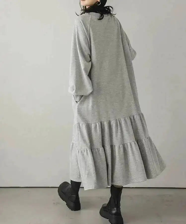 Robe pull ample mi-longue japonaise pour femmes