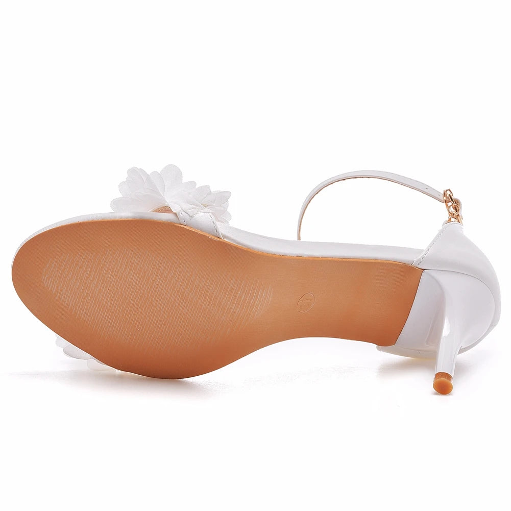 Sandales en dentelle blanche pour femmes