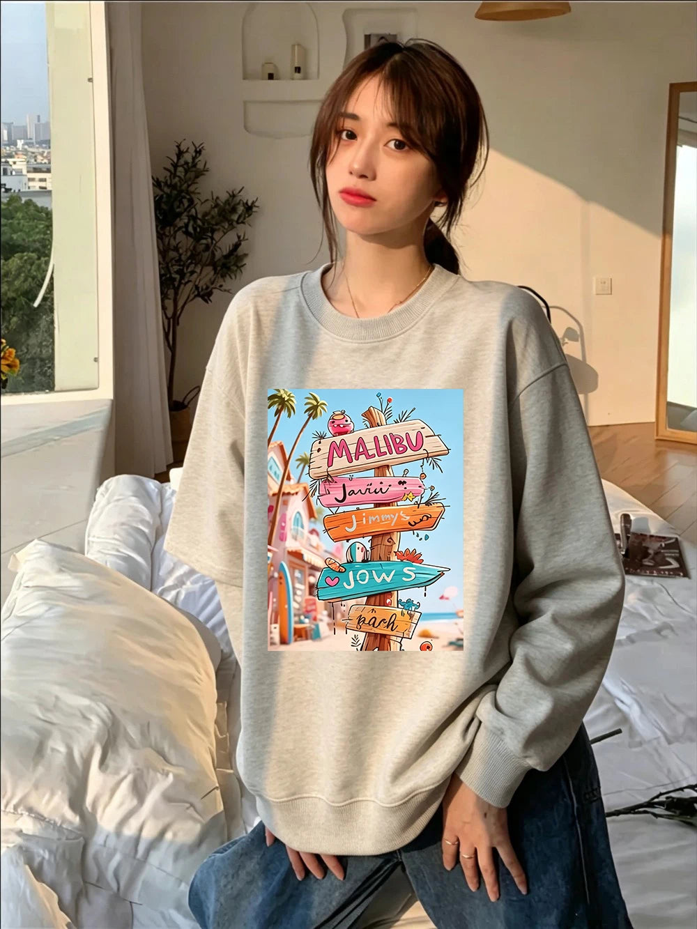 Sweat-shirts à capuche amples et sportifs pour femmes