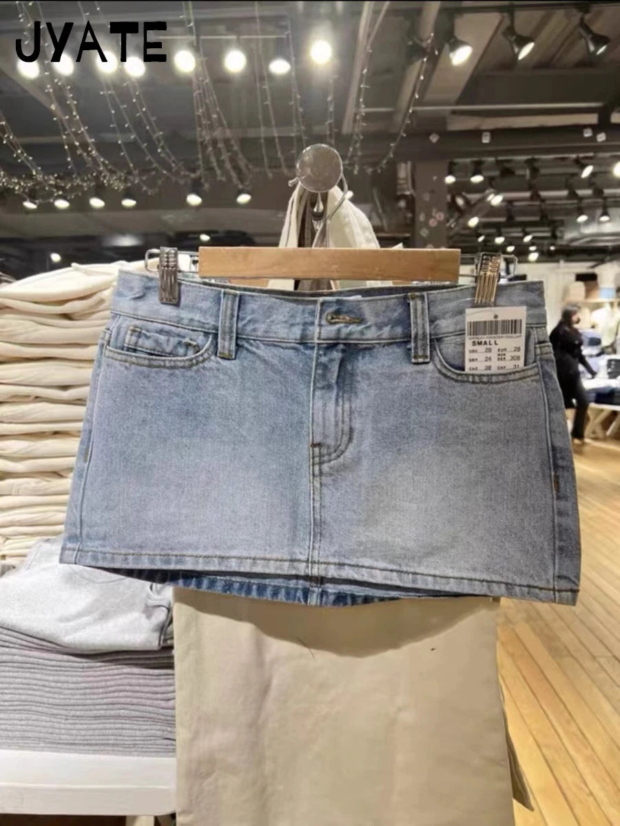 Mini jupes cargo en jean vintage pour femmes