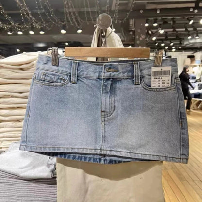Mini-Jupe Cargo en Jean Femme – Style Vintage