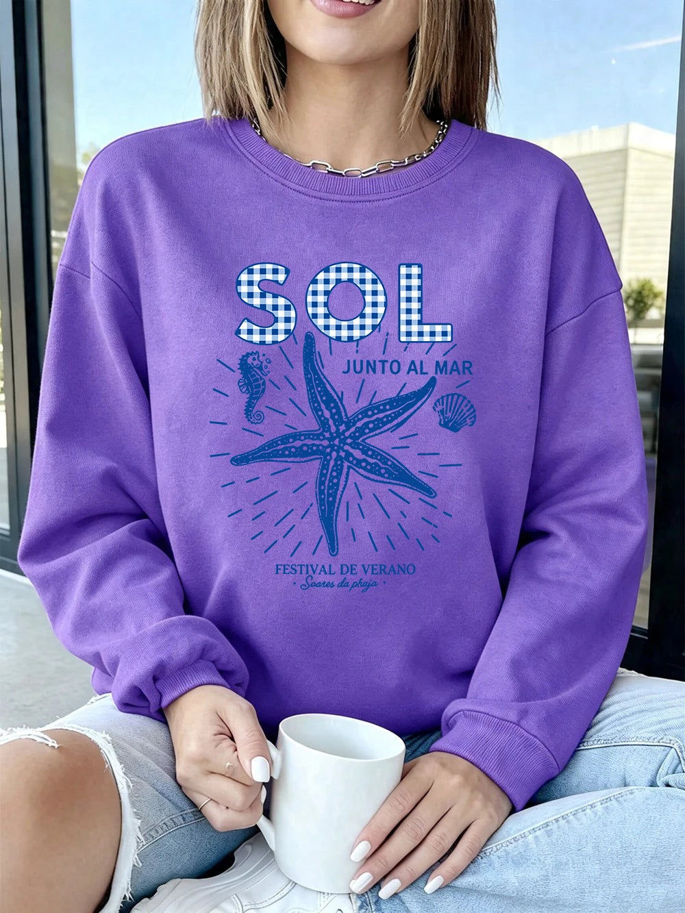 Sweat-shirts imprimés Sol Junto Al Mar pour femmes