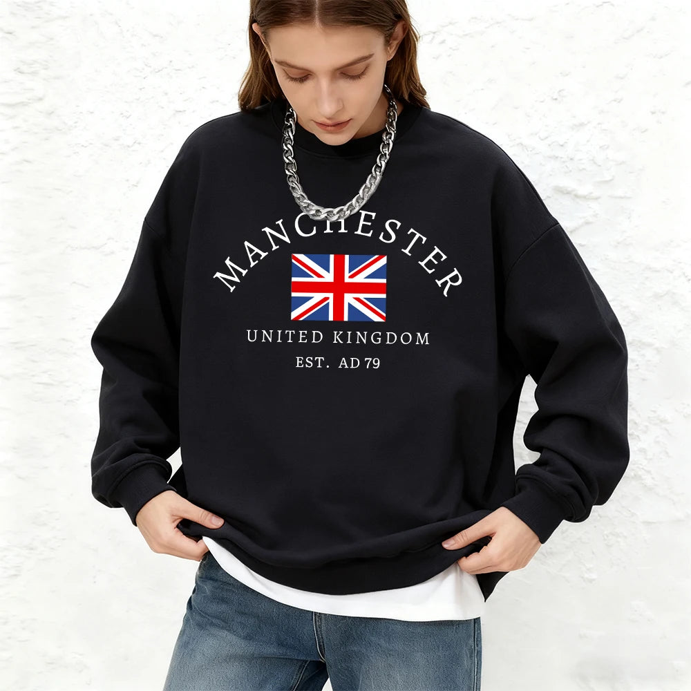 Sweat-shirt à capuche à col ras du cou pour femmes