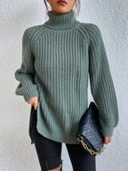 Pull col roulé à manches longues pour femmes
