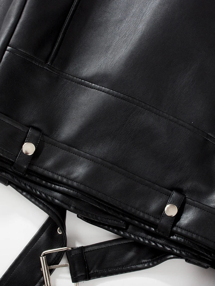 Veste en similicuir PU souple pour femmes