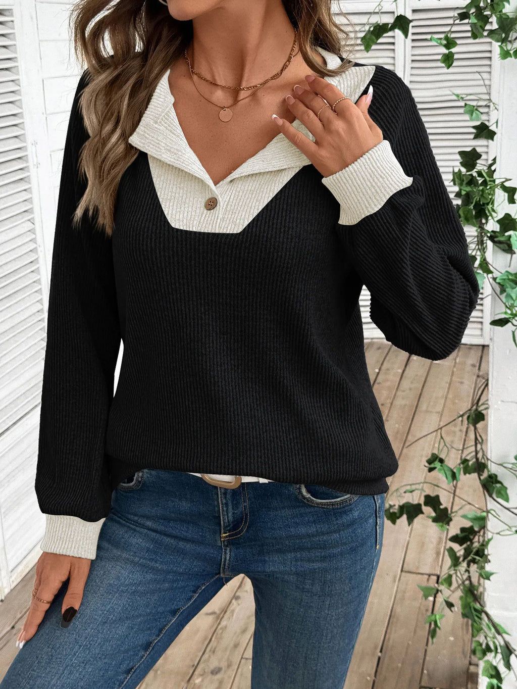 Pull décontracté à manches longues pour femmes