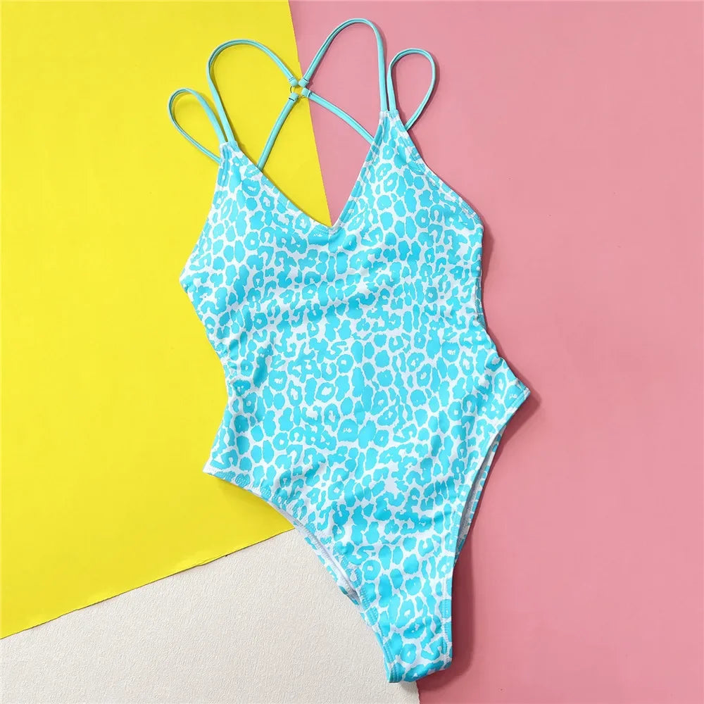 Maillot de bain une pièce imprimé léopard pour femmes