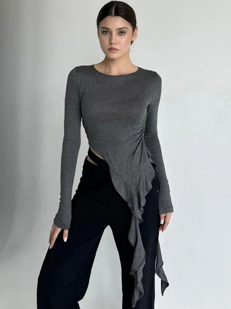 T-shirts à franges irrégulières pour femmes