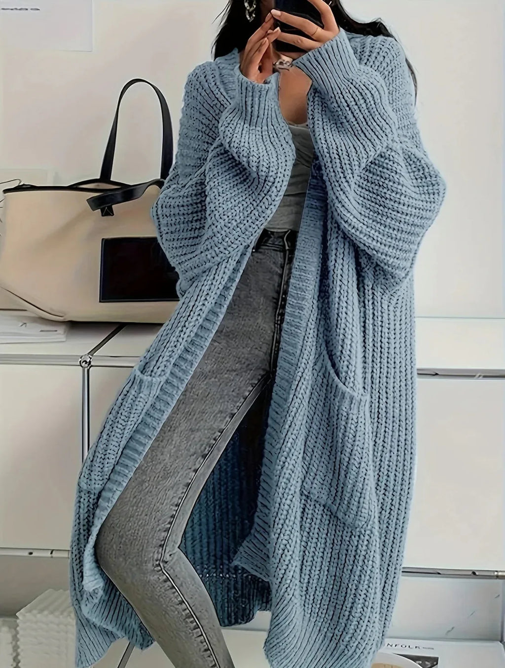 Cardigan longue tricoté pour femmes