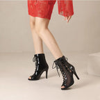 Bottines à lacets et talons hauts pour femmes