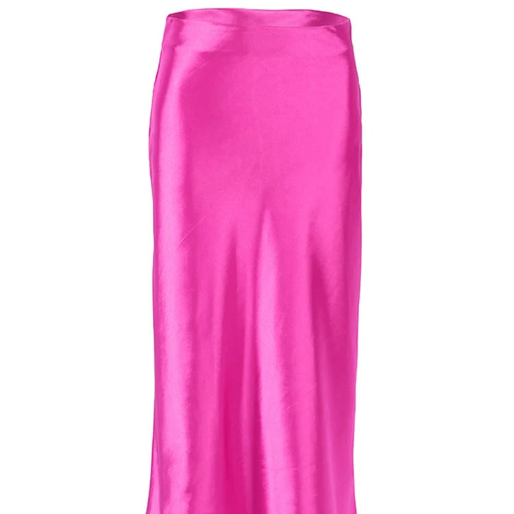 Jupe longue en Satin de soie pour femmes