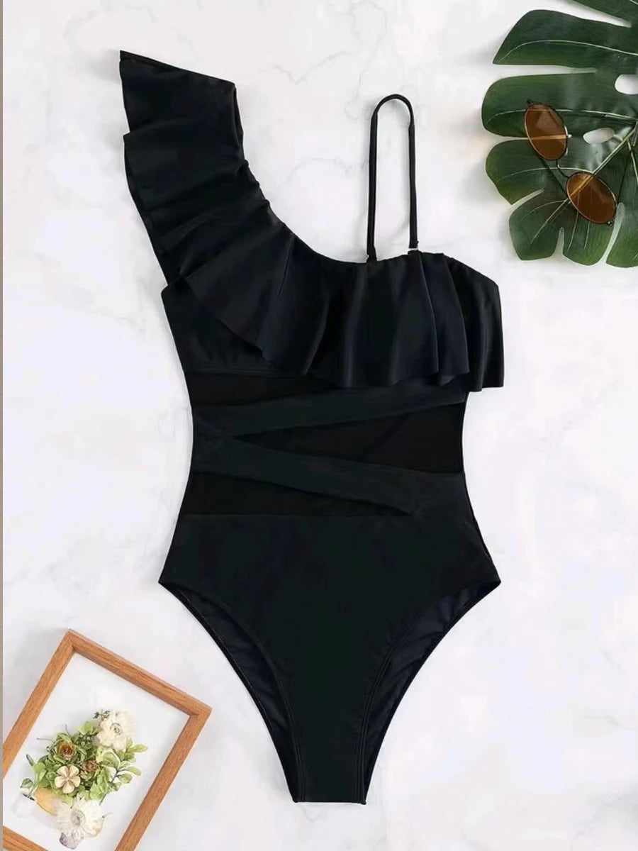 Maillot de bain une pièce à bretelles, dos nu pour femmes