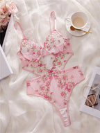 Lingerie sexy body une pièce soutien-gorge slips pour femmes
