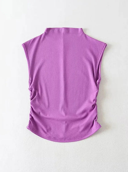 Débardeur Col Roulé Femme – Coupe Courte