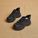 Basket en cuir véritable creux pour femmes