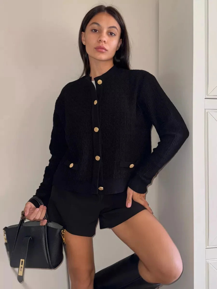 Cardigan en tricot ajouré pour femmes