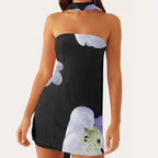 Robe tube dos nu à fleurs pour femmes