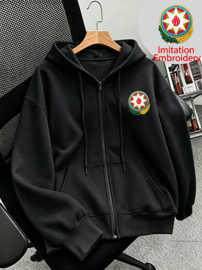 Sweat à Capuche Zippé Femme – Imprimé Azerbaïdjan
