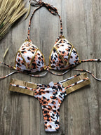 Maillot de bain deux pièces soutien-gorge push up et string pour femmes
