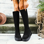 Bottes au-dessus du genou doublées de polaire pour femmes