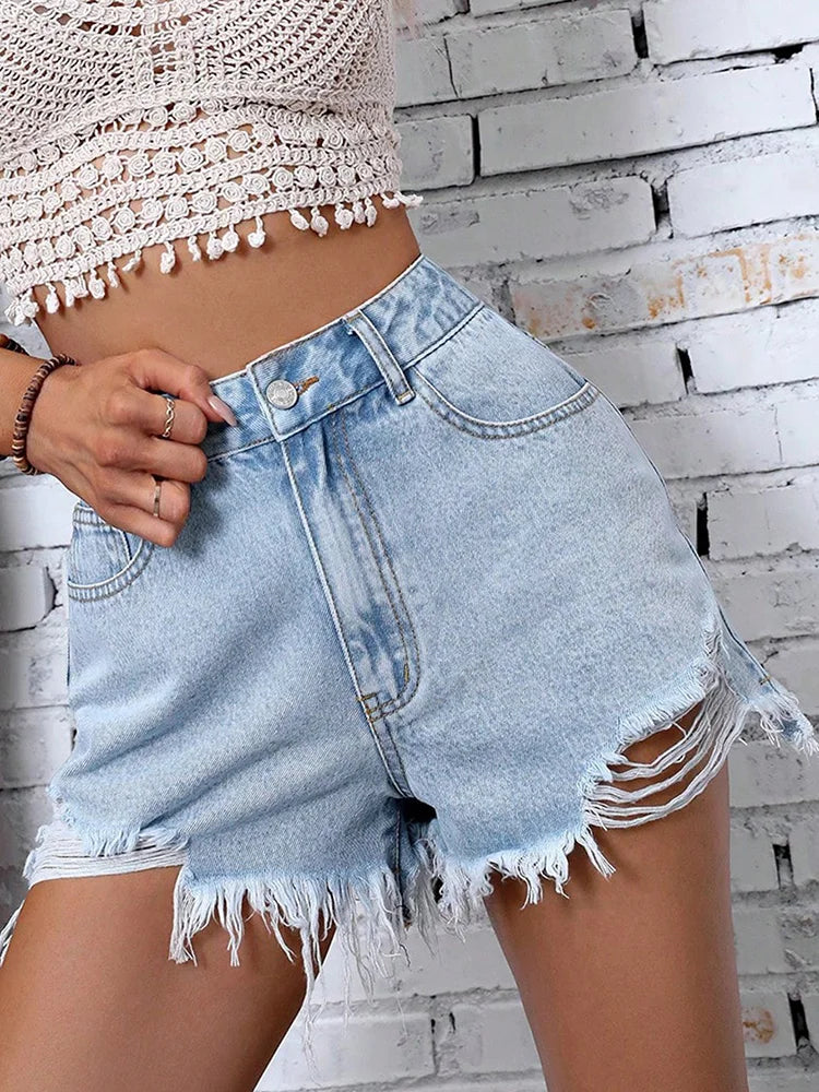 Short en jean déchiré pour femmes