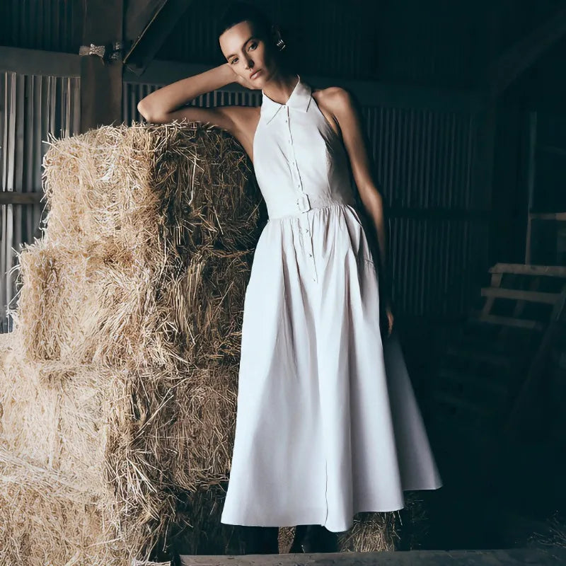Robe longue dos nu pour femmes