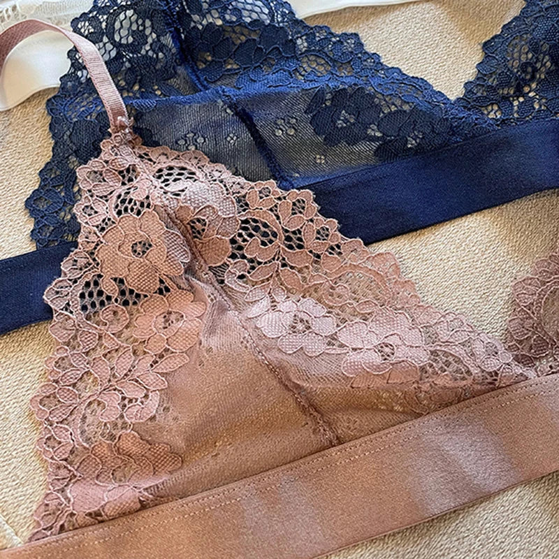 Soutien-gorge Push Up en dentelle transparente pour femmes