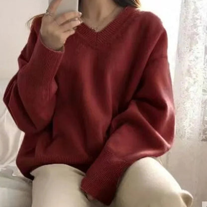 Pull Col V Femme – Maille Style Coréen