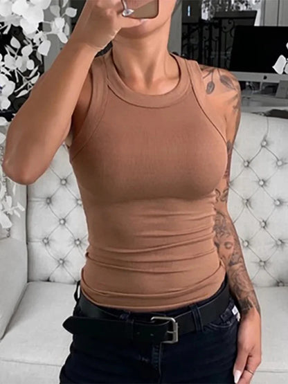 Débardeur Femme à Col Rond – Coupe Épurée
