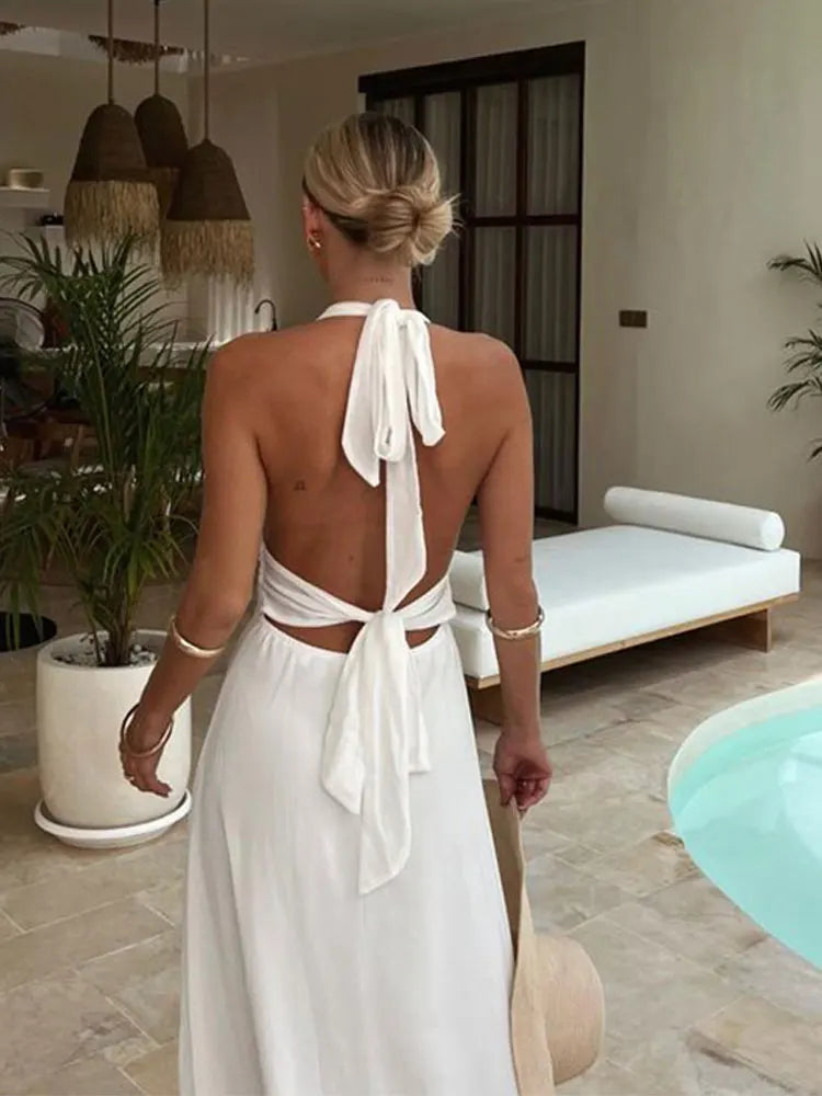 Robe longue dos nu pour femmes