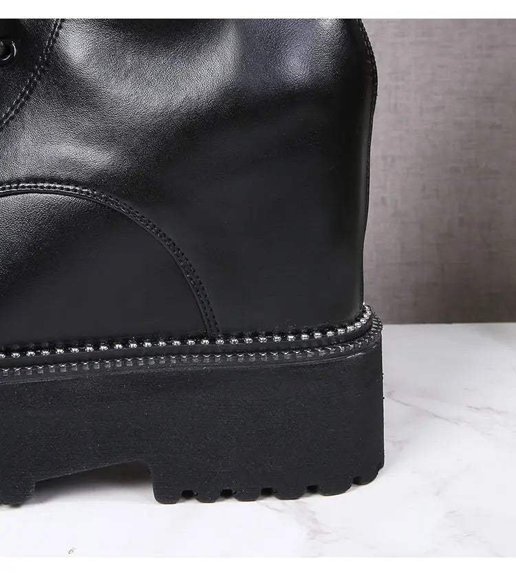 Bottes à semelle compensée en polyuréthane pour femmes