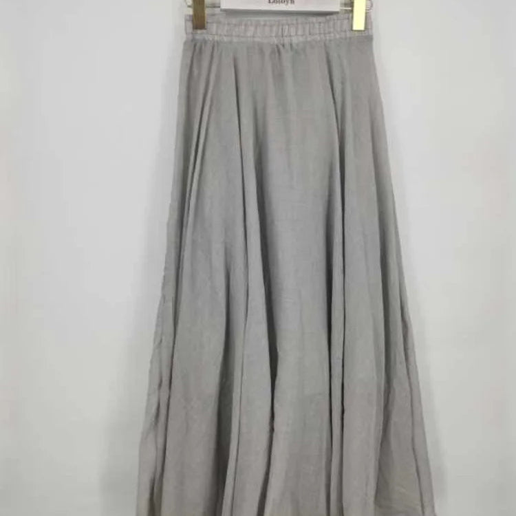 Jupe maxi en lin taille haute pour femmes