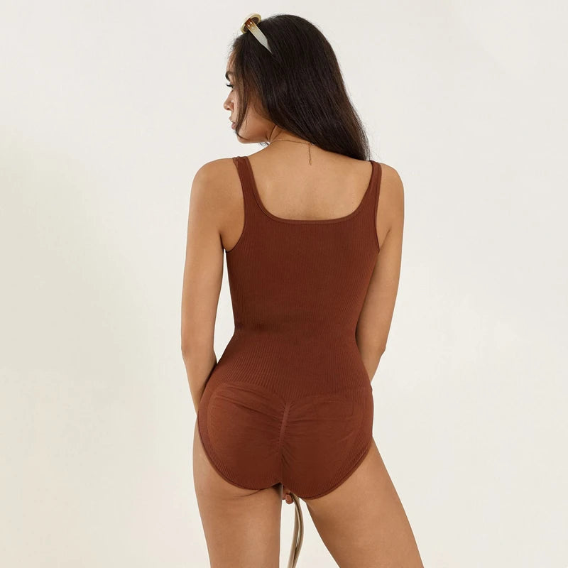 Body moulant sans manches pour femmes