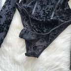 Body à fleurs floquées pour femmes