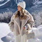 Manteau d'hiver chaud en peluche pour femmes
