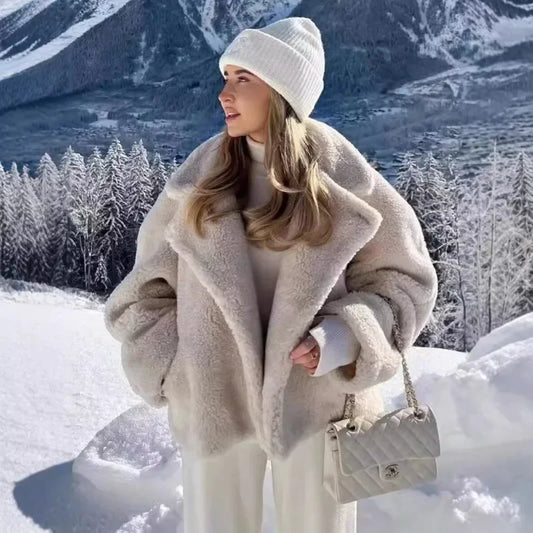 Manteau d’Hiver en Peluche Femme – Doux et Chaud