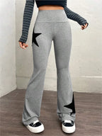 Pantalon long avec motif étoile pour femmes