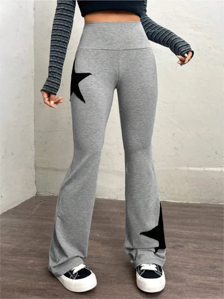 Pantalon long avec motif étoile pour femmes