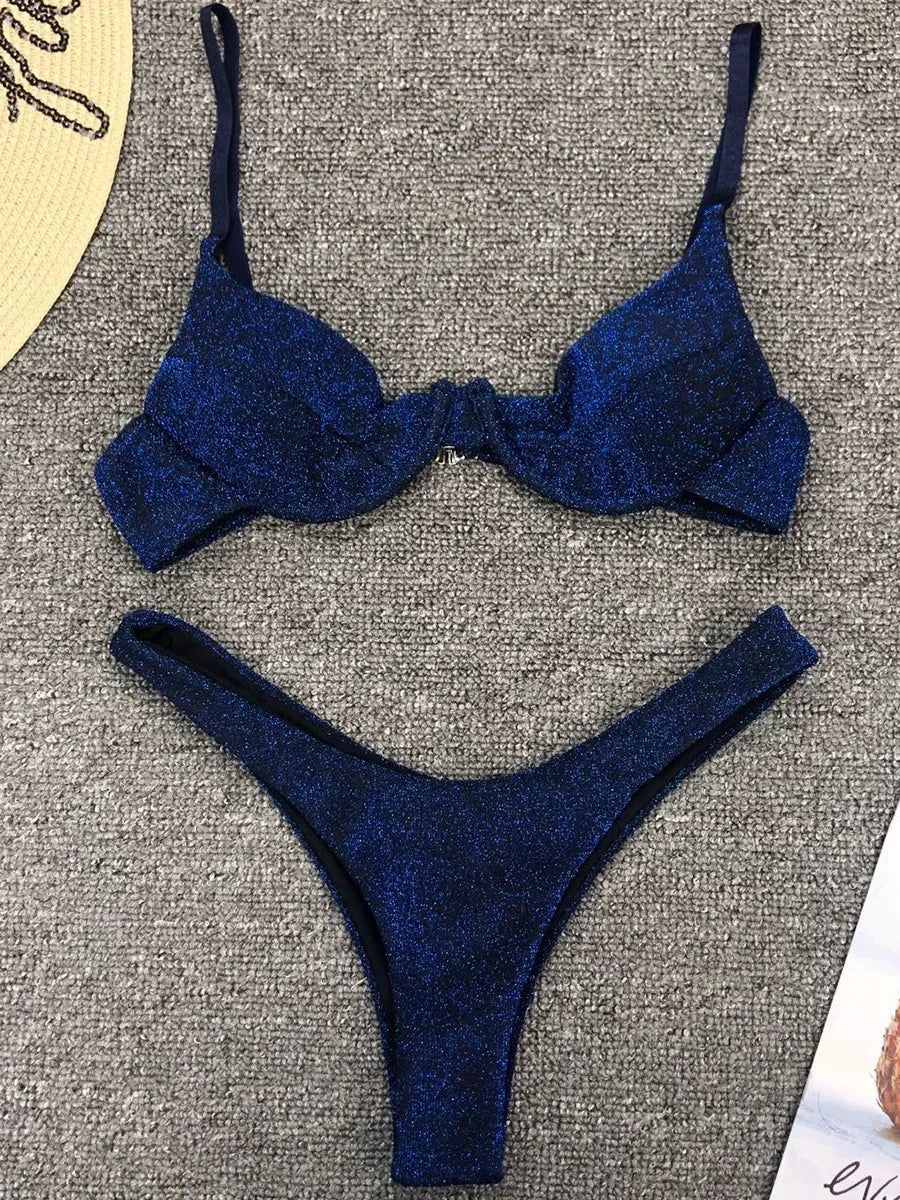 Maillot de bain deux pièces à armatures pour femmes
