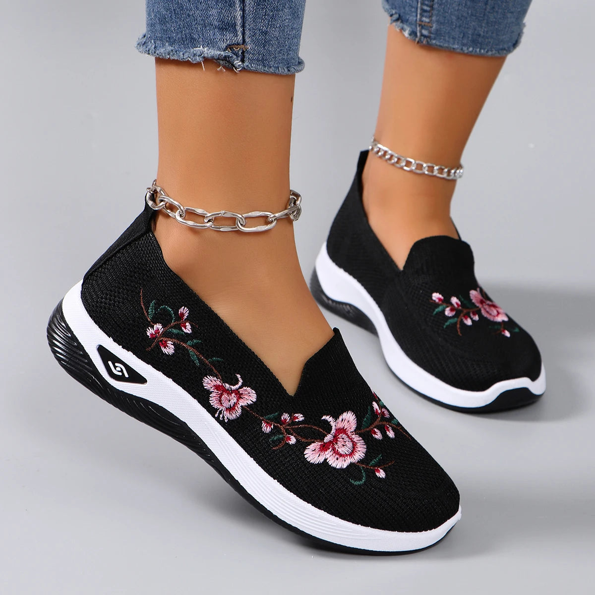 Chaussures plates d'été en maille respirante pour femmes